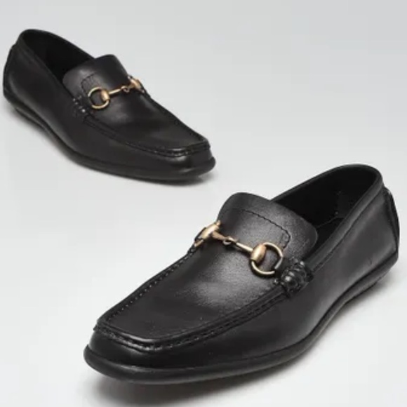 Shoes - Gucci Horsebit Accent Leather Moccasins